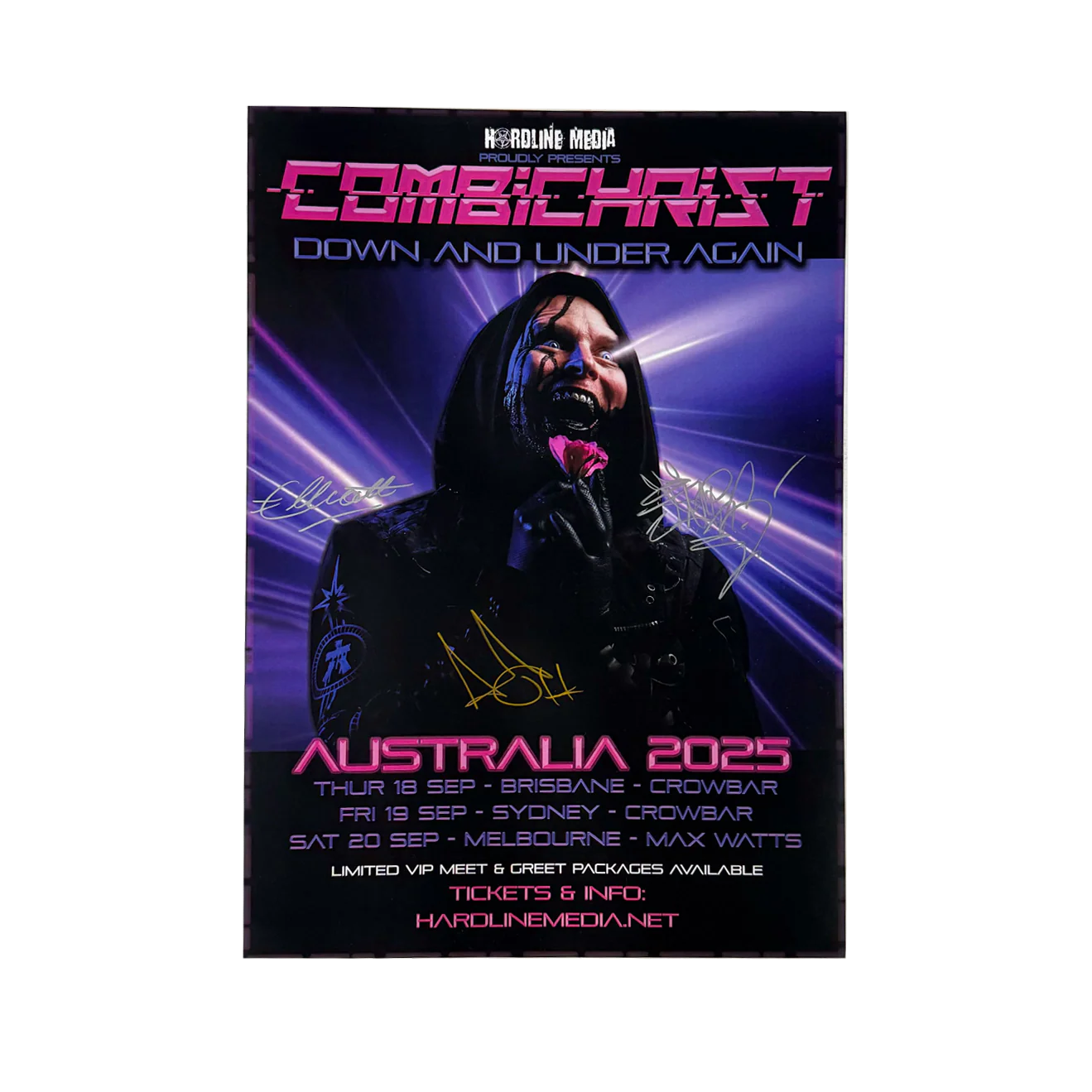 Combichrist - "Down And Under Again" Signed Tour Poster