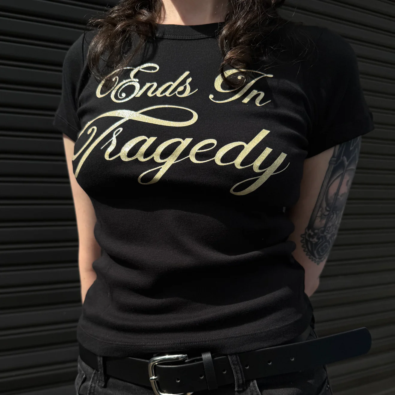 "Glitter Logo" Crop T-Shirt - Image 2